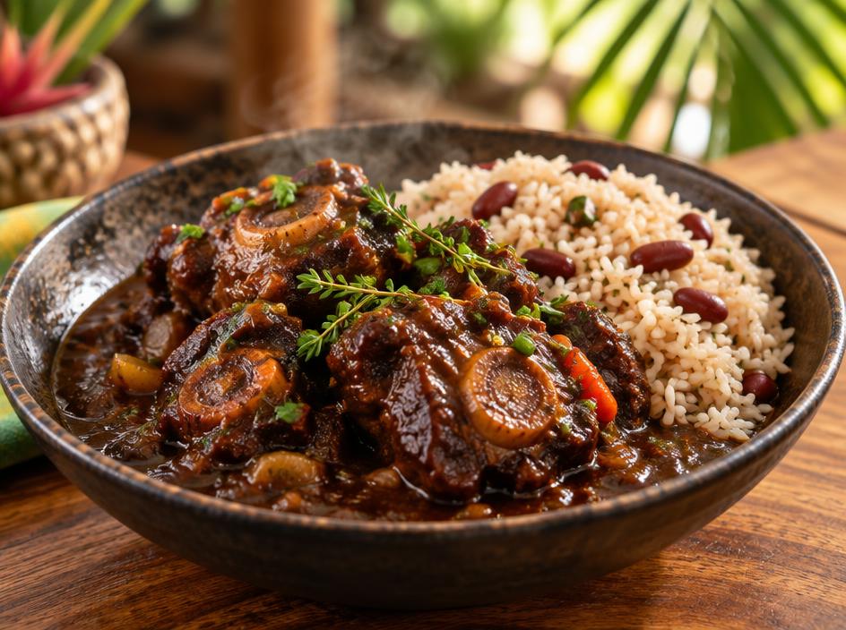 Oxtail & Rice & Peas Platter